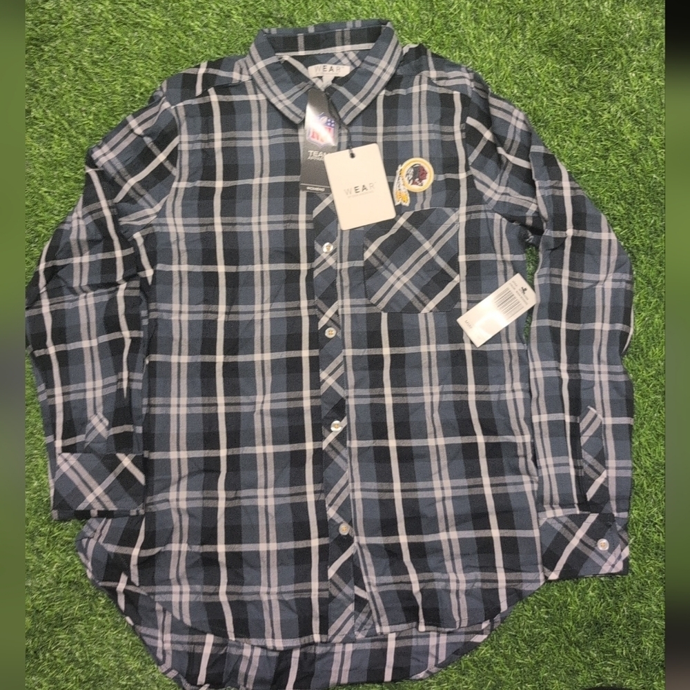 Plaid Button Down Shirt - Black and White